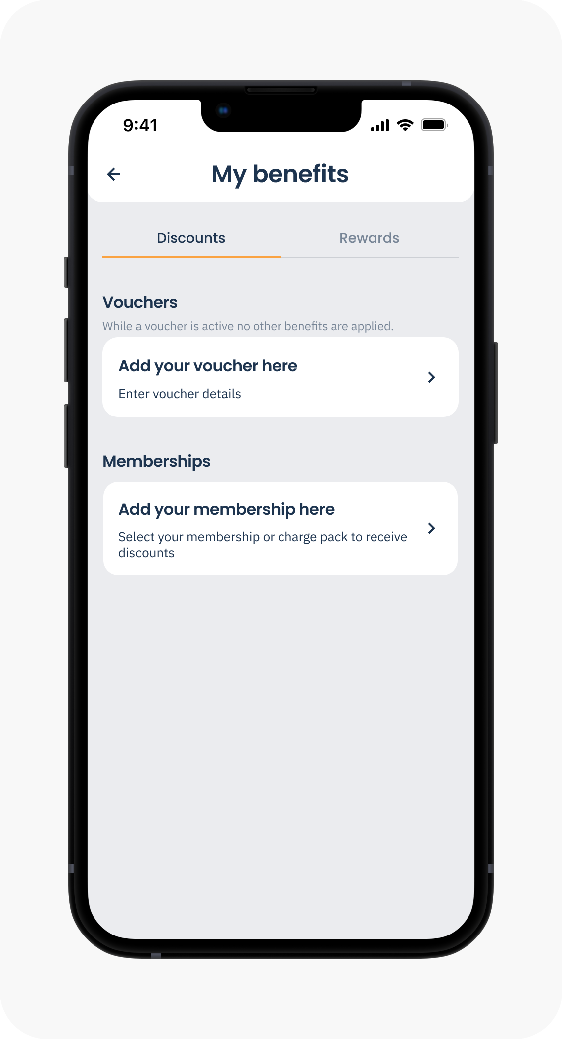 Empty my benefits screen