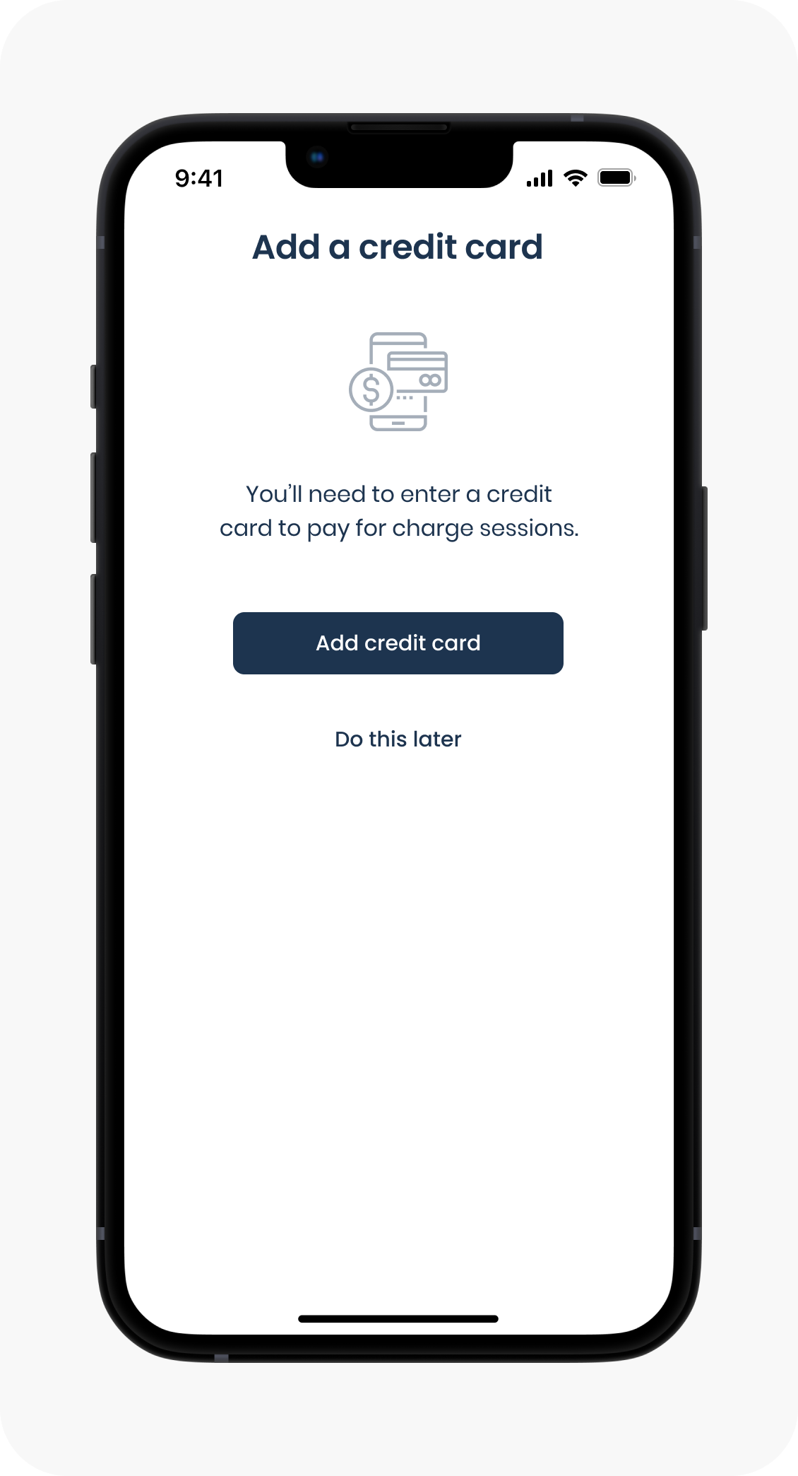 Add credit card invitation