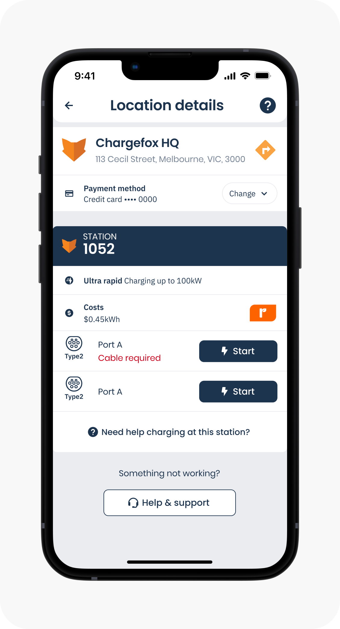 Location Details screen with Everyday Reward logo