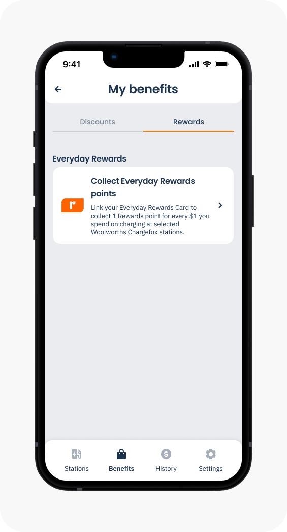 My benefit screen showing the rewards section